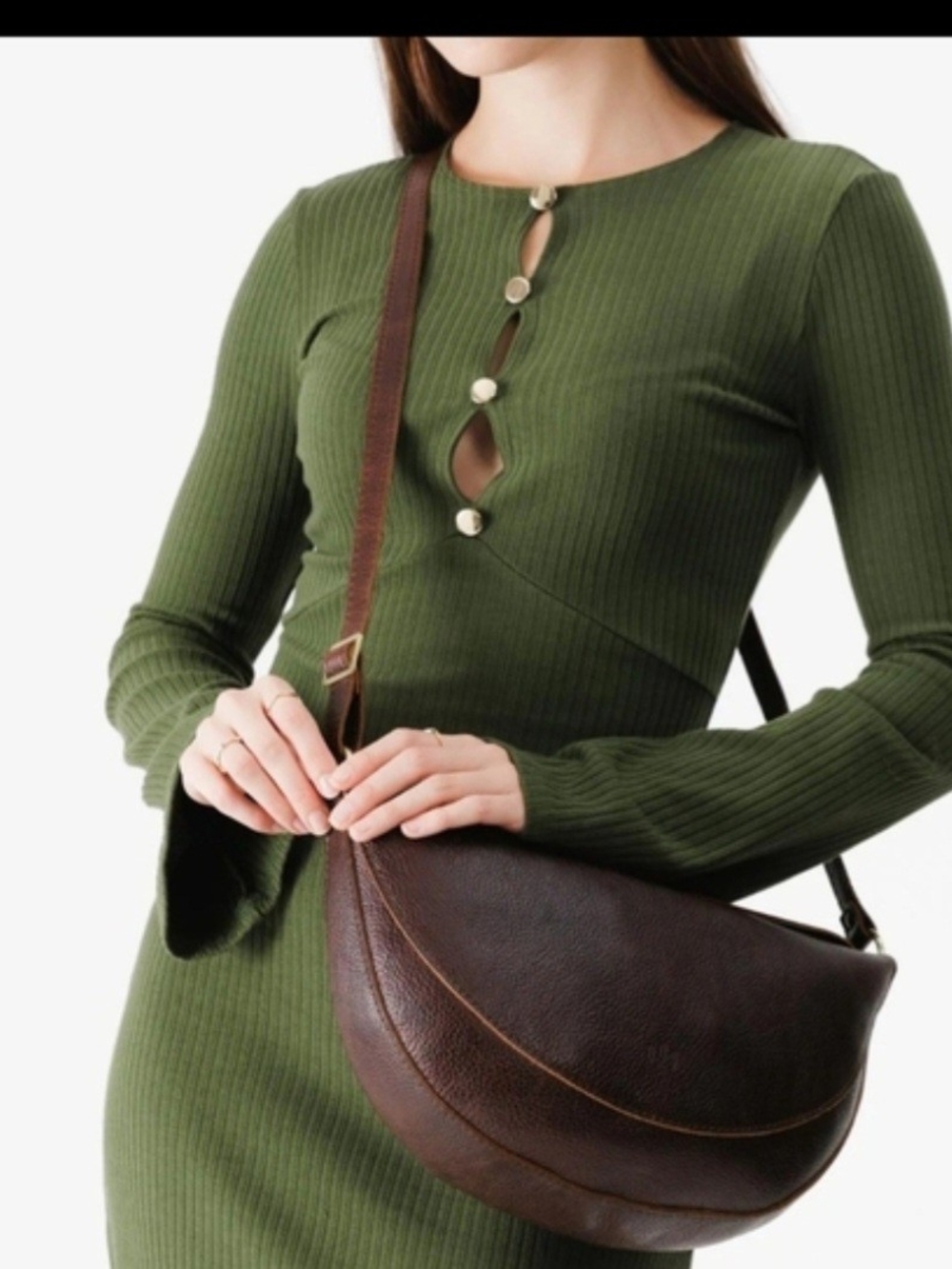 Portland Leather Co. Koala Sling/ Crossbody Large In Coldbrew